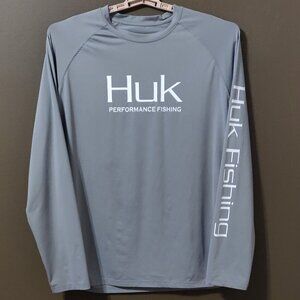 Huk Men's Vented Pursuit Long Sleeve T Shirt Grey SIZE XL